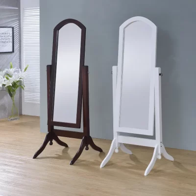 Barrington Cheval standing mirror in Walnut and White finish