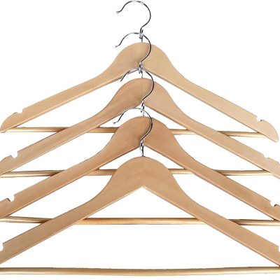 Kascade hanger 15", natural color with pant bar, notches on both sides